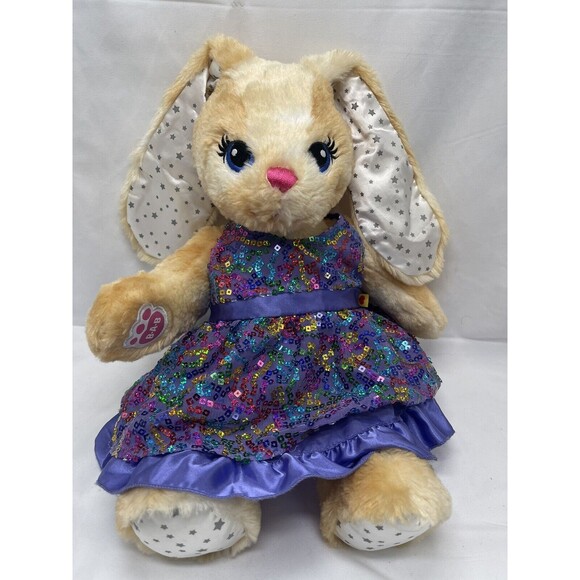 Build A Bear Bunny Rabbit Jointed More Moves Plush Stuffed Animal Silver Stars - Picture 6 of 15